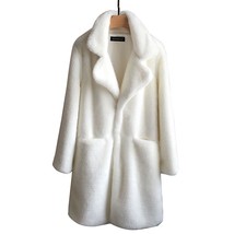 Women Mink   Coat Solid Female Turn Down Collar Winter Warm Fake  Lady Coat Casu - £63.42 GBP
