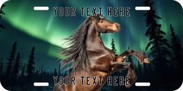 Horse Stallion Brown Chestnut Aurora Borealis Standing Metal License Plate N - £10.27 GBP+