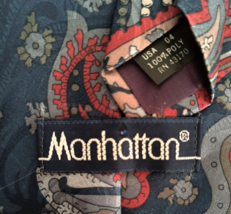 Manhattan Men&#39;s Tie Multicolor Paisley Classic Style 4&quot; x 57&quot; 100% Polye... - $12.50