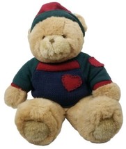 Commonwealth Teddy Bear Plush Embroidered Sweater Vtg 90s Brown Stuffed Animal - £15.34 GBP