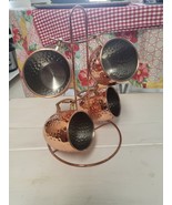 COOPER STEEL CUPS MUGS WITH RACK SET OF 4 - $20.00