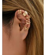 Ear Cuff Set Metal, Fake Ear Cartilage Earrings, Ear Cartilage Clip Colo... - £18.50 GBP