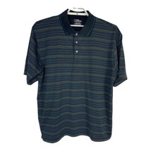 PGA Tour Mens Shirt Size 2xl Polo Short Sleeve Striped Black Henley Golf... - $26.01