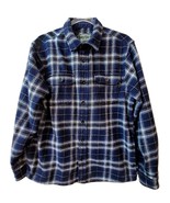 Woolrich Shirt Mens Medium Blue Plaid Flannel Heavyweight Shacket Pocket... - $38.49 CAD