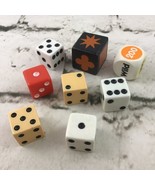Dice Lot Of 8 Party Game Pieces 6-Sided Cubes Die Collectible Assorted  - £6.22 GBP