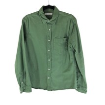 Zara Mens Button Down Shirt Denim Pocket Green S - £12.84 GBP