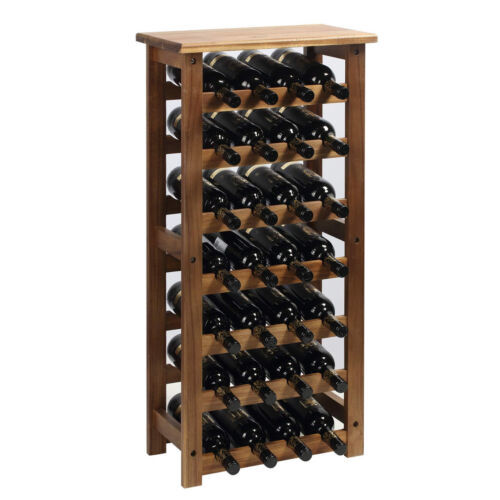 Wooden Wine Rack, 7 Tire Floor Wine Storage Rack, 28 Bottles Holder - $215.96