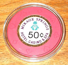 (1) 50 Cent Mirage Springs Casino Chip - 1996 - Mold ; 8 Suits - $14.95