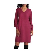 Isaac Mizrahi Womens M Heather Arctic Rose V Neck Sweater Dress NWT CU78 - $65.21 CAD