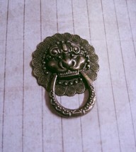 Door Knocker Cabochon Vintage Handle Flatback Antiqued Bronze Lion Head - £4.66 GBP