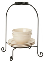 DINNER PLATE STACKER Wrought Iron Dinnerware Display Buffet Caddy USA HA... - £31.83 GBP