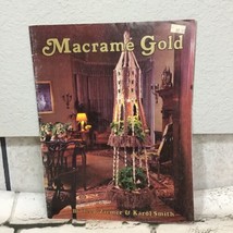 Vtg 70s Mid Century Macrame Gold Patterns Book Wall Hangers Jewelry Purses Shirt - £7.75 GBP