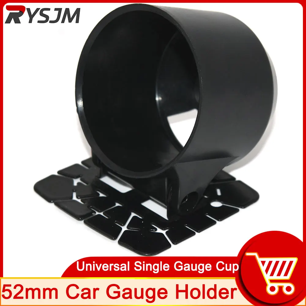 Black Car Gauge Pod 52mm Universal Gauge Cup Car Mount Holder Plastic Single Aut - £43.04 GBP