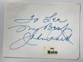 John Raitt (d. 2005) Signed Autographed Vintage 5x7 Signature Page - $25.00