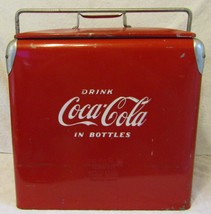 Antique Coca Cola Cooler and Tray Drink Coca Cola in Bottles Acton Mfg Co.  - £316.53 GBP