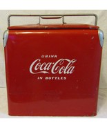 Antique Coca Cola Cooler and Tray Drink Coca Cola in Bottles Acton Mfg Co.  - £311.38 GBP