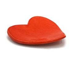 Handmade Ceramic Heart Plate Clay Trinket Dish Anniversary Gift for Wife 9 Years - £47.12 GBP