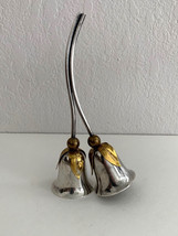 Vintage EBERLE Silver Plate &amp; Gold Tone Double Dinner Bell - $8.91