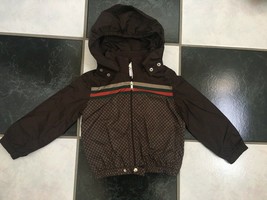 NWT 100% AUTH Gucci Kids Diamante Hooded Track Jacket In Brown $515 266733 - £323.16 GBP