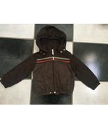 NWT 100% AUTH Gucci Kids Diamante Hooded Track Jacket In Brown $515 266733 - £312.32 GBP