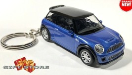 Rare Key Chain Ring Blue Black Roof Bmw New Mini Cooper S Custom Limited Edition - $48.98