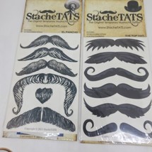 StacheTats Mustache Tattoo Temporary Man Face Tattoos Tatoo Lot Party Bachelor  - £6.93 GBP