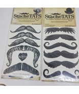 StacheTats Mustache Tattoo Temporary Man Face Tattoos Tatoo Lot Party Ba... - £7.01 GBP