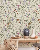 Floral Wallpaper Peel And Stick - Farm Floral Wall Wallpaper, Wildwood W... - £33.04 GBP