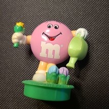 M&M Easter Decoration Flower Cake Topper 1995 2" Vintage Pink Cupcake - $3.00