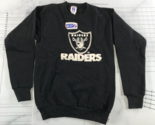 Vintage Los Angeles Raiders Crewneck Sweatshirt Boys Large 14-16 Black G... - £31.14 GBP