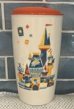 Disney Parks Starbucks Magic Kingdom Castle Ceramic Travel Tumbler 12oz ... - $31.95