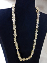 Tumbled Clear Quartz Necklace 20.5&quot; w/Gold Plated Slide In Hook Clasp - £3.97 GBP