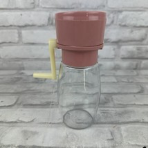 Gemco Vintage Nut Grinder Chopper Glass Jar &amp; Lid Pink Hand Cranked - $13.21