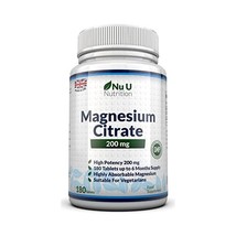 Magnesium Citrate 200mg 180 Tablets by Nu U - 6 Month Supply of Magnesiu... - $684.24 MXN
