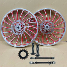 18 SPOKE Wheelset BMX Bicycle 20&quot;ALLOY Sport Rim RED color Freewheel 16T... - £96.88 GBP