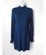 Lulus Solid Blue Dress Women Medium Long Sleeves Monk Neck Back Keyhole ... - £19.55 GBP