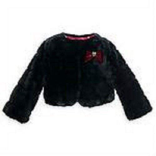 Primary image for WDW Disney Girl's Minnie Mouse Deluxe Black Faux Fur Jacket Size 3 Brand New