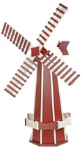 6½ Foot Jumbo Windmill Cherrywood &amp; White Working Garden Weather Vane Amish Usa - £1,142.25 GBP