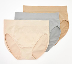 Breezies 3-Pack Lace High-Cut Panties-  Zinc, SMALL - $22.77