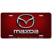 Mazda Inspired Art Gray on Red Hex FLAT Aluminum Novelty Auto License Tag Plate - £14.15 GBP