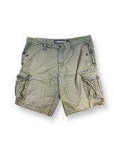 Vtg Y2K Old Navy Loose Cargo Shorts Mens 36 Faded Green Cotton Surplus Pockets - £15.54 GBP