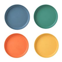5.7 Inch Multifunction Snack Plates Unbreakable 4pcs Set Plastic Dinner Plates D - £11.86 GBP