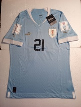 Edinson Cavani Uruguay 2022 World Cup Qatar Match Slim Blue Home Soccer Jersey - £94.75 GBP