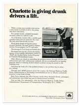 Print Ad State Farm Insurance Drunk Driving Vintage 1972 Advertisement - £7.72 GBP
