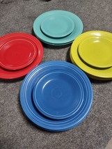 Fiesta Ware Bistro Plate Lot 15 Pcs Lapia, Turquoise, Scarlet And Lemongrass - £52.73 GBP