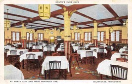 Knuth&#39;s Club Cafe Interior Milwaukee Wisconsin 1935 postcard - $6.93