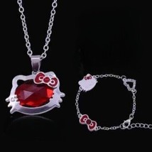 Hello Kitty Necklace &amp; Bracelet - £13.47 GBP