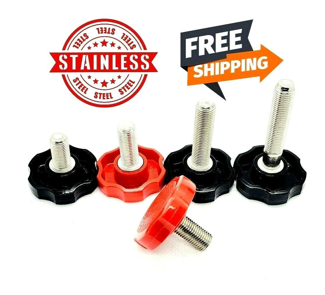 5/16&quot;-24 Fine Thread 304 Stainless Thumb Screws Round Plastic Clamping Knob - $11.83+