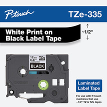 Brother - P-touch TZE-335 Laminated Label Tape - White on Black - £34.55 GBP