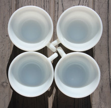 Pyrex White Milk Glass Set of 4 Woodland C Ring Coffee Cups &amp; 4 Corelle ... - £27.90 GBP
